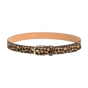 Marlon Italian leather Animal Print Belt with Gold tone hardware